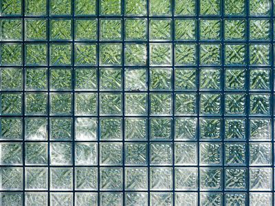 Abstract light patterns reflecting in glass